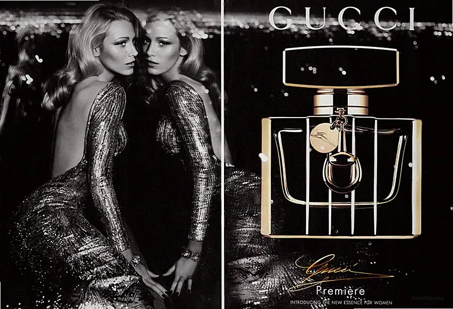 2013 Gucci Blake Lively Premiere perfume 2-page MAGAZINE AD