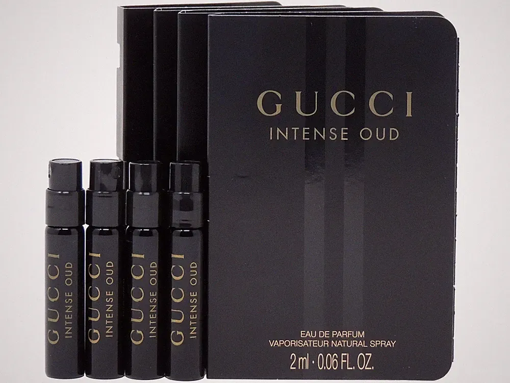 GUCCI INTENSE OUD EAU DE PARFUM 2.0ml .06fl oz x 4 COLOGNE PERFUME SPRAY SAMPLES