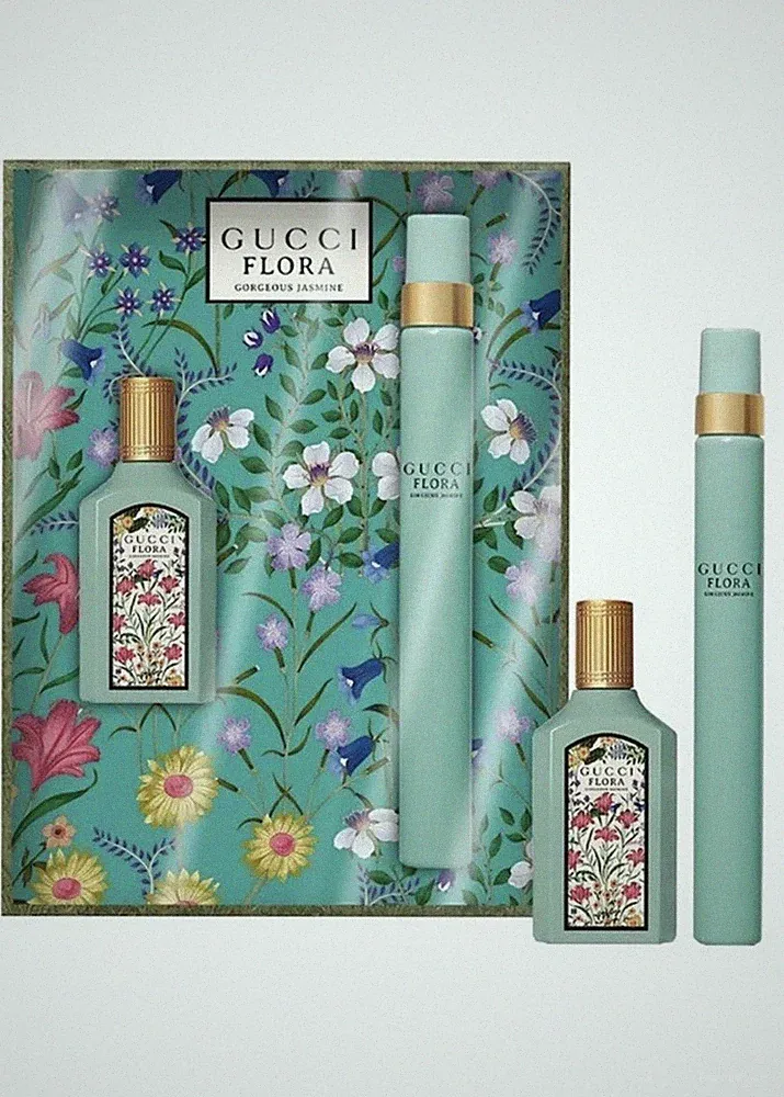 Gucci Mini Flora Gorgeous Jasmine Perfume travel Set 5ml Splash + 10ml Spray